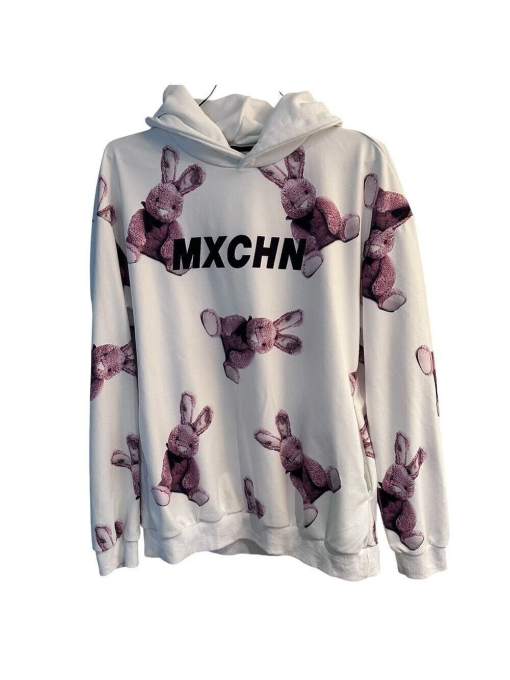 MXCHN  NOVELTY PRINT OVERSIZED BUNNY HOODIE, CUTE, GIRLIE, FEMININE, STREET WEAR
